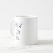 居心地の良い時代の楽しいホワイトコーヒーマグ コーヒーマグカップ (正面左)