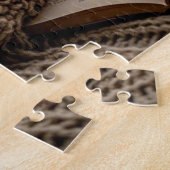 居心地の良い暖かい夕べのキャンドルと毛布 ジグソーパズル (側面)