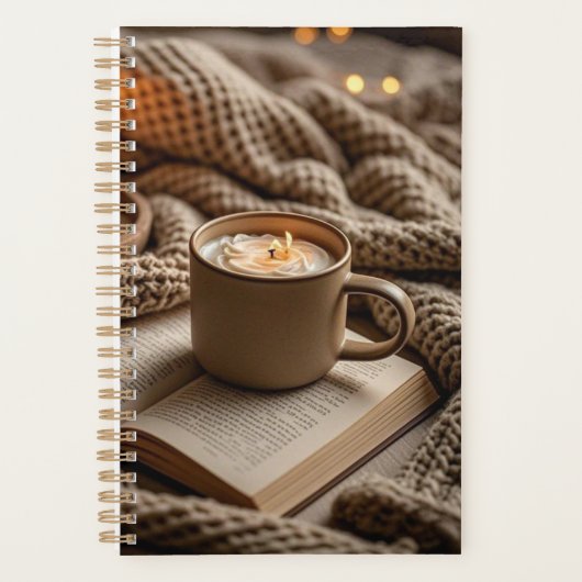 居心地の良い暖かい夕べのキャンドルと毛布 プランナー手帳 (正面)