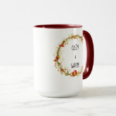 居心地の良い暖かい秋アップルリースカントリー マグカップ (正面右)