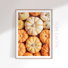 居心地の良い暖かい秋カボチャ写真の農家のウォールアート ポスター