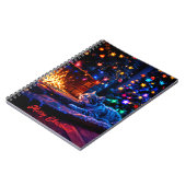 居心地の良い暖炉かわいい猫メリークリスマス ノートブック (左側)