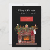 居心地の良い暖炉のビジネスロゴ シーズンカード (正面)