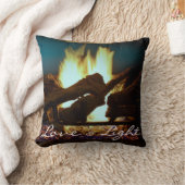 居心地の良い暖炉の火の明るいスクリプトグリーンクリスマス クッション (ブランケット)