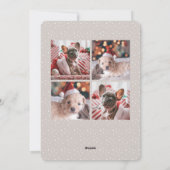 居心地の良い暖炉クリスマスツリードッグコラージュ シーズンカード (裏面)