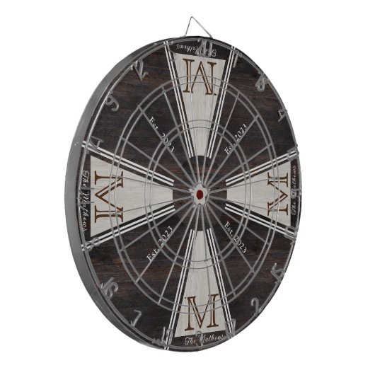 居心地の良い暖素朴かい木目ファミリーモノグラムダーツ ダーツボード (正面左)