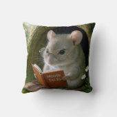 居心地の良い木の穴の文筆のネズミ クッション (裏面)