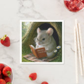 居心地の良い木の穴の文筆のネズミ スタンダードカクテルナプキン (インサイチュ)