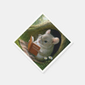 居心地の良い木の穴の文筆のネズミ スタンダードカクテルナプキン (角)