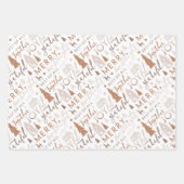 居心地の良い村&ウッドランド動物クリスマスメッセージ ラッピングペーパーシート (正面)