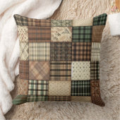 居心地の良い格子模様 クッション (ブランケット)