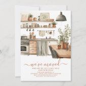 居心地の良い水の色のキッチン新しいアドレス移動 案内状 (正面)