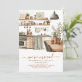 居心地の良い水の色のキッチン新しいアドレス移動 案内状 (スタンド正面)