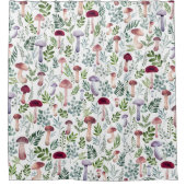 居心地の良い水の色のキノコのパターン シャワーカーテン (正面)