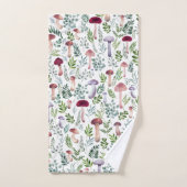 居心地の良い水の色のキノコのパターン バスタオルセット (ハンドタオル)