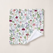 居心地の良い水の色のキノコのパターン バスタオルセット (ウォッシュタオル)