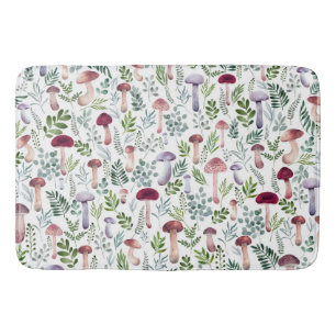 居心地の良い水の色のキノコのパターン バスマット