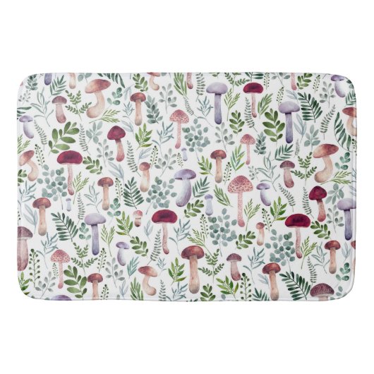 居心地の良い水の色のキノコのパターン バスマット (正面)
