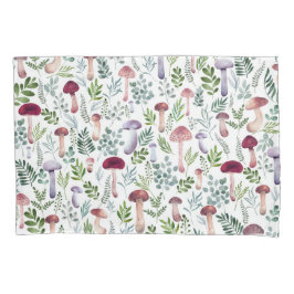 居心地の良い水の色のキノコのパターン 枕カバー