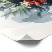 居心地の良い水色クリスマスウィンターシーン雪だるま ポスター (角)