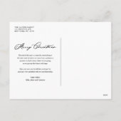 居心地の良い水色レッドクリスマスコテージ写真 シーズンポストカード (裏面)