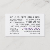 居心地の良い犬、ペット養子縁組イベント広告 名刺 (裏面)