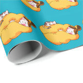 居心地の良い猫と眠る少女 ラッピングペーパー (ロールコーナー)