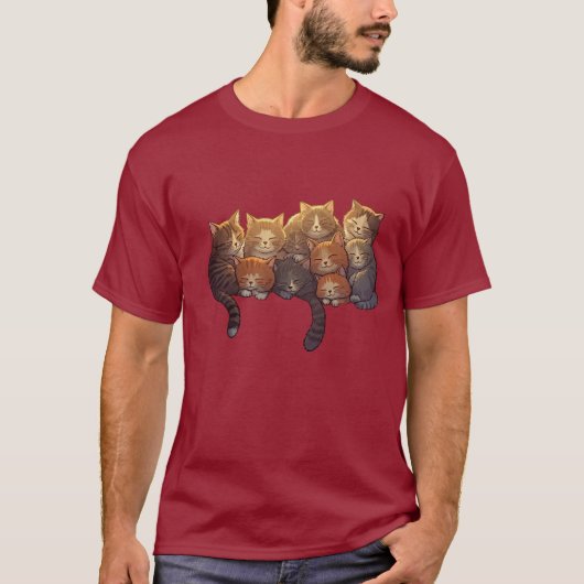 居心地の良い猫の昼寝 Tシャツ (正面)