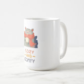 居心地の良い猫オレンジ色のスカーフ冬の暖かいかわいい コーヒーマグカップ (正面右)