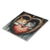 居心地の良い猫実在好きセラミックタイル タイル (側面)