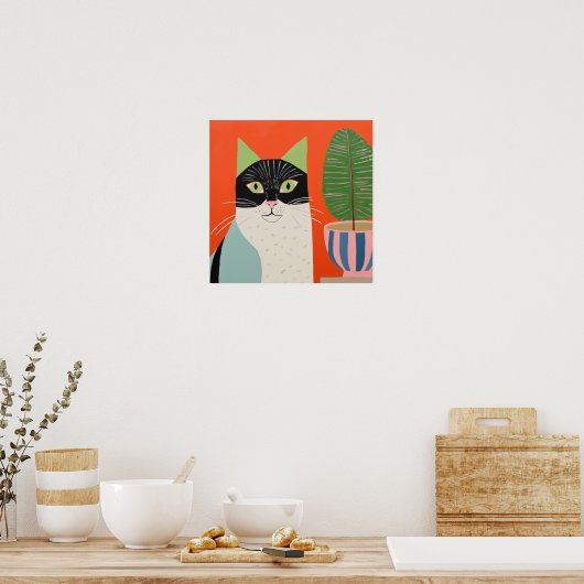 居心地の良い猫 ポスター (キッチン)