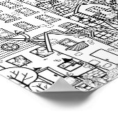 居心地の良い町かわいいおもしろい猫ズルアダルトカラーリング ポスター (角)