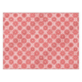 居心地の良い白と赤の冬の花の模様クリスマス テーブルクロス (正面(横))