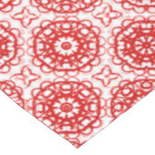 居心地の良い白と赤の冬の花の模様クリスマス テーブルクロス (アングル)