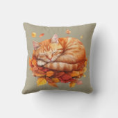 居心地の良い眠りジンジャーキャットオリーブ枕 クッション (裏面)