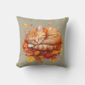 居心地の良い眠りジンジャーキャットオリーブ枕 クッション (正面)