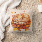 居心地の良い眠りジンジャーキャットソフト赤面枕 クッション (ブランケット)