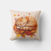 居心地の良い眠りジンジャーキャットソフト赤面枕 クッション (正面)