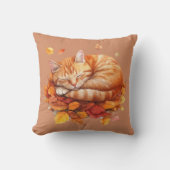 居心地の良い眠りジンジャーキャットテラコッタピロー クッション (正面)