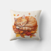 居心地の良い眠りジンジャーキャットピロー – Cream Edition クッション (裏面)