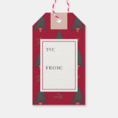 居心地の良い眠る猫クリスマスツリーピンクホリデイ ギフトタグ (裏面)