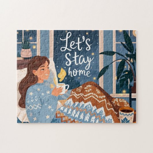 居心地の良い祝夜は毛布で編んだ ジグソーパズル (横)