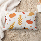 居心地の良い秋のカボチャ柄の枕 ランバークッション (ブランケット)
