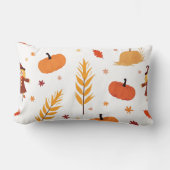 居心地の良い秋のカボチャ柄の枕 ランバークッション (正面)