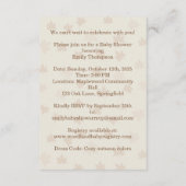 居心地の良い秋のキツネベビーシャワーコージーウッドランドパーティー エンクロージャーカード (裏面)