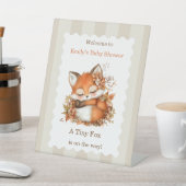 居心地の良い秋のキツネベビーシャワーコージーウッドランドパーティー 台座サイン (インサイチュ)