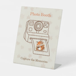 居心地の良い秋のキツネベビーシャワーコージーウッドランドパーティー 台座サイン