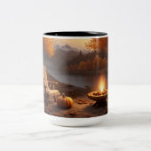 居心地の良い秋のキャンプファイア暖かいニットのセーター& ツートーンマグカップ (中央)