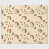 居心地の良い秋のシームレスヘッジホッグ包装紙 ラッピングペーパー (フラット)