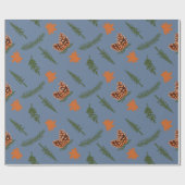 居心地の良い秋のシームレスラッピング紙とピネコン ラッピングペーパー (フラット)